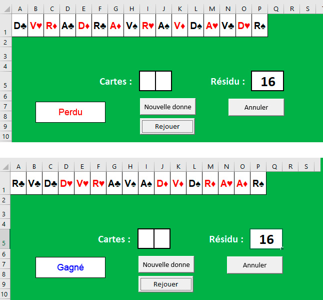 Tirage aléatoire à 16 cartes